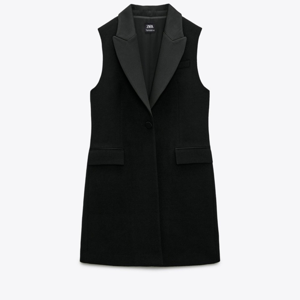 Zara NWT contrast satin vest